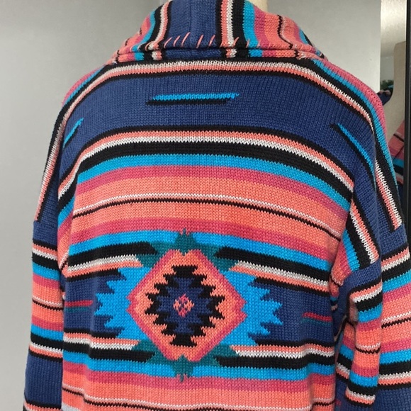 VINTAGE SANTA FE AZTEC/WESTERN WEAR SWEATER W/EMBROIDERED BOHO COTTAGECORE VIBE - Picture 4 of 10